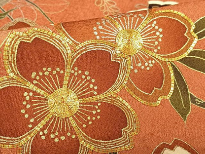 平和屋着物●豪華振袖 駒刺繍 花蝶文 暈し染め 金銀彩 正絹 逸品 AABB6357zg