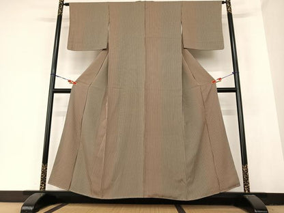 平和屋着物●上質な小紋　縞　正絹　逸品　未使用　AABB6370zg