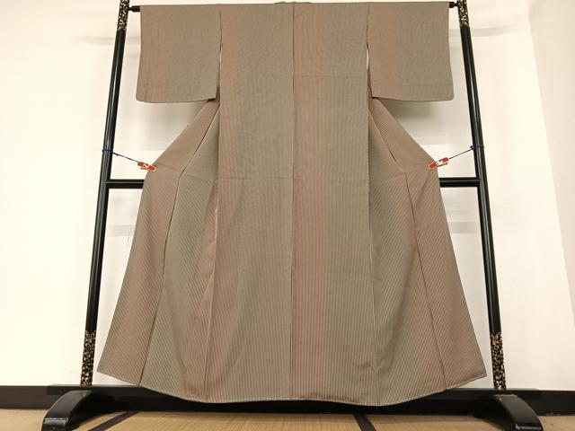 平和屋着物●上質な小紋　縞　正絹　逸品　未使用　AABB6370zg