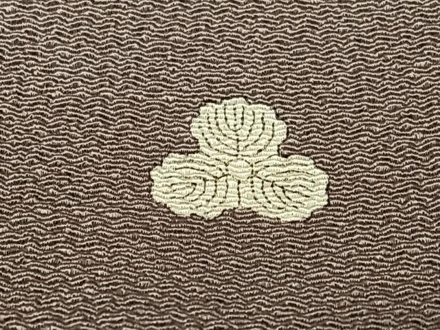 平和屋着物●上質な色無地　鳩羽鼠色　鬼しぼ縮緬　正絹　逸品　AABB6372zg