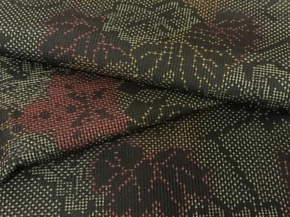 平和屋着物●本場大島紬 一元絣 蔦の葉文 正絹 逸品 AABB6379zg