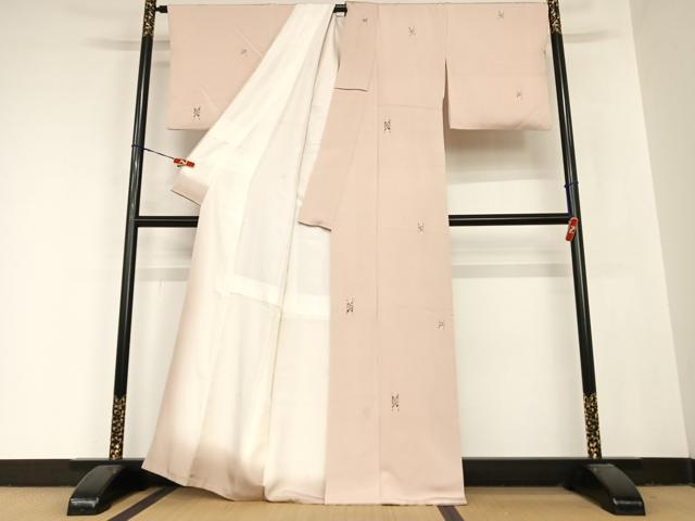 平和屋着物●上質な小紋 花菱文 正絹 逸品 AABB6382zg