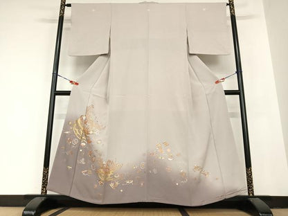 平和屋着物●豪華色留袖　駒刺繍　宝尽くし文　暈し染め　金彩　正絹　逸品　AABB6390zg