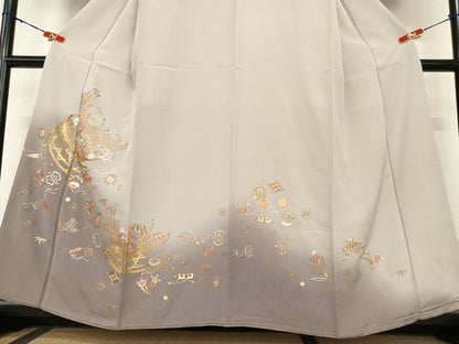 平和屋着物●豪華色留袖　駒刺繍　宝尽くし文　暈し染め　金彩　正絹　逸品　AABB6390zg