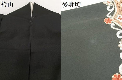 平和屋着物●総刺繍 黒留袖 中国三大刺繍 汕頭刺繍 スワトウ刺繍 更紗花文 金糸 正絹 逸品 AABB6401zg