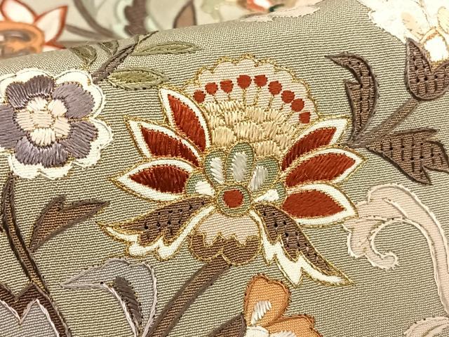 平和屋着物●総刺繍 黒留袖 中国三大刺繍 汕頭刺繍 スワトウ刺繍 更紗花文 金糸 正絹 逸品 AABB6401zg