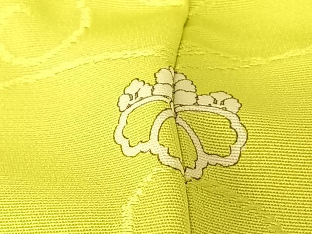 平和屋着物●上質な色無地　唐草地紋　抹茶色　証紙付き　正絹　逸品　AABB6413zg
