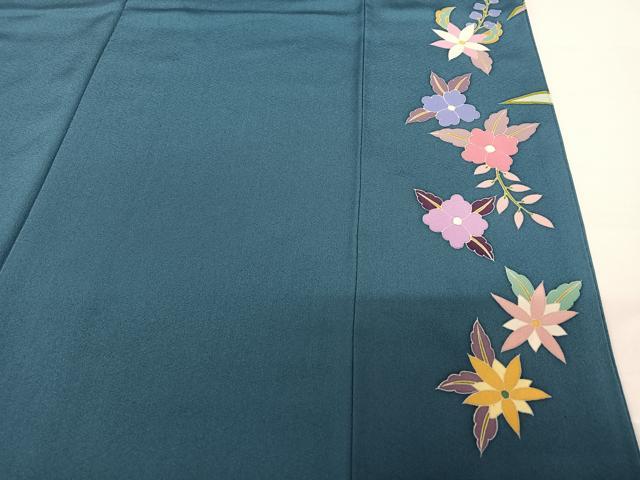 平和屋着物●豪華振袖 友禅 作家物 泰和 更紗花文 暈し染め 正絹 逸品 AABB6414zg