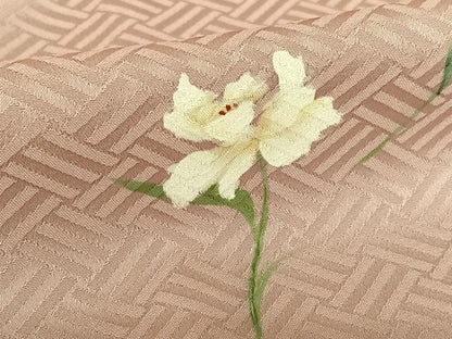 平和屋着物●訪問着　手描き　草花文　三越扱い　正絹　逸品　AABB6418zg