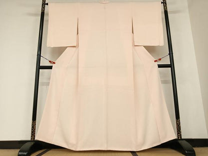 平和屋着物●上質な色無地 一斤染色 正絹 逸品 AABB6425zg
