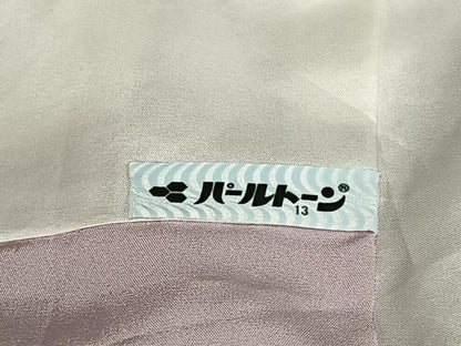 平和屋着物●上質な色無地 有栖川地紋 梅鼠色 正絹 逸品 AABB6434zg