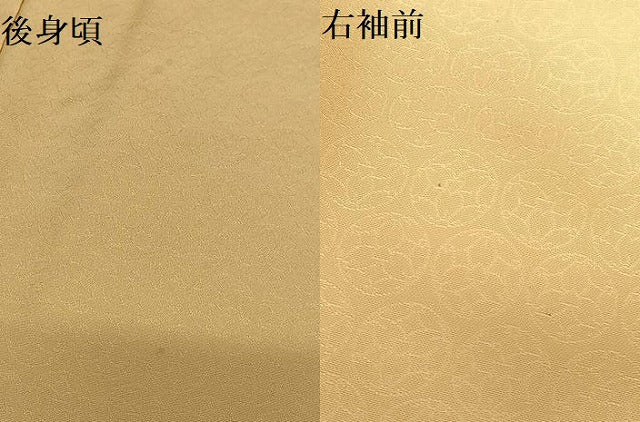平和屋着物●上質な色無地 丸地紋 飴色 正絹 逸品 AABB6444zg
