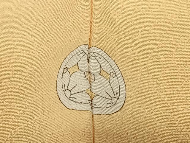 平和屋着物●上質な色無地 丸地紋 飴色 正絹 逸品 AABB6444zg