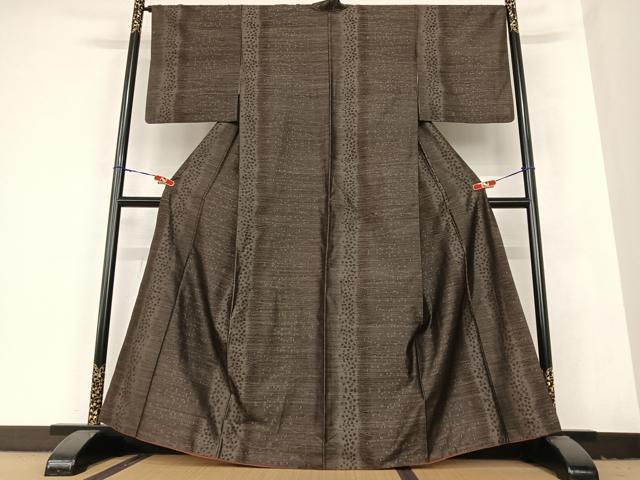 平和屋着物●本場大島紬　泥染め　間道　やまと誂製　正絹　逸品　AABB6447zg