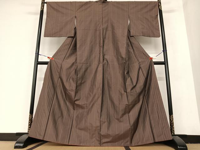 平和屋着物●本場大島紬　格子　正絹　逸品　AABB6448zg