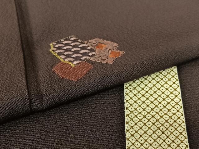 平和屋着物●訪問着 刺繍 破れ色紙花文 正絹 逸品 AABB6451zg