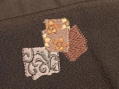 平和屋着物●訪問着 刺繍 破れ色紙花文 正絹 逸品 AABB6451zg