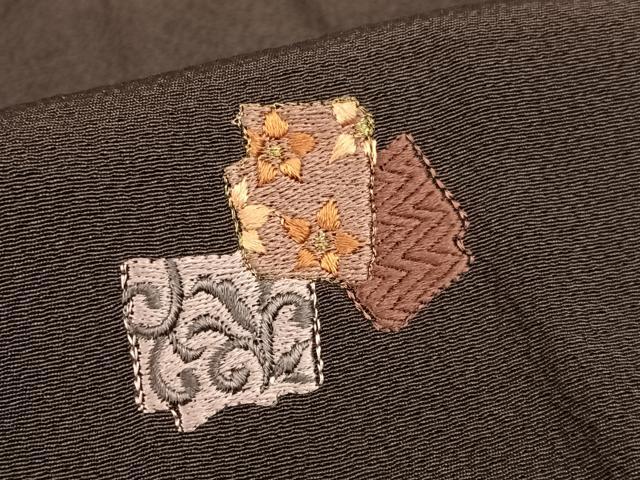 平和屋着物●訪問着 刺繍 破れ色紙花文 正絹 逸品 AABB6451zg