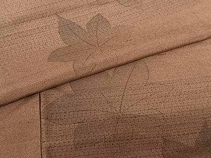 平和屋着物●上質な紬　楓文　正絹　逸品　AABB6452zg