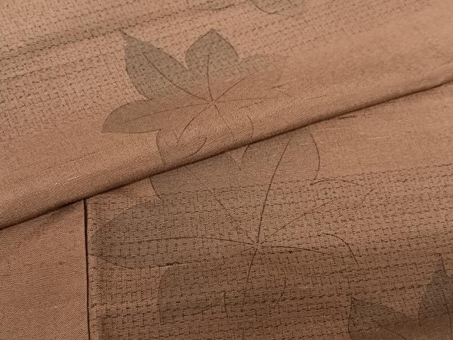 平和屋着物●上質な紬　楓文　正絹　逸品　AABB6452zg