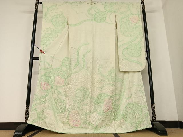平和屋着物●豪華振袖　総絞り　舞花文　正絹　逸品　AABB6454zg