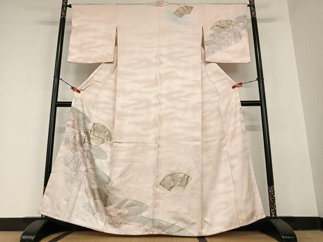 平和屋着物●訪問着 地紙重ね花文 暈し染め 金銀彩 正絹 逸品 AABB6458zg