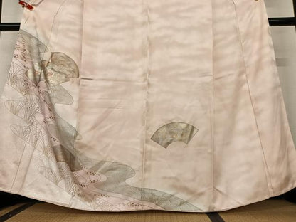平和屋着物●訪問着 地紙重ね花文 暈し染め 金銀彩 正絹 逸品 AABB6458zg