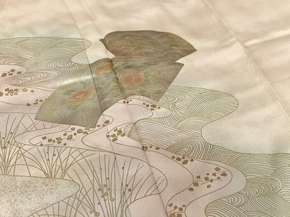 平和屋着物●訪問着 地紙重ね花文 暈し染め 金銀彩 正絹 逸品 AABB6458zg