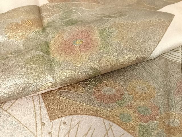 平和屋着物●訪問着 地紙重ね花文 暈し染め 金銀彩 正絹 逸品 AABB6458zg
