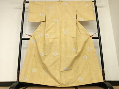 平和屋着物●上質な紬 80亀甲 亀甲文 正絹 逸品 AABB6465zg