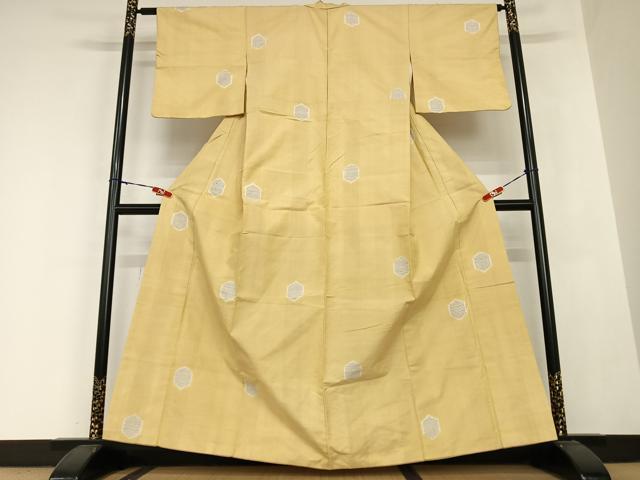 平和屋着物●上質な紬 80亀甲 亀甲文 正絹 逸品 AABB6465zg
