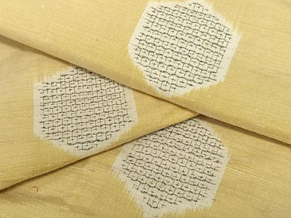 平和屋着物●上質な紬 80亀甲 亀甲文 正絹 逸品 AABB6465zg