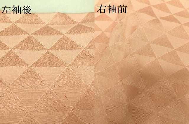 平和屋着物●上質な色無地　鱗地紋　薄紅色　正絹　逸品　AABB6471zg