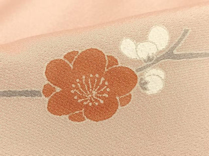 平和屋着物●訪問着　枝花に休み鳥　暈し染め　正絹　逸品　AABB6476zg
