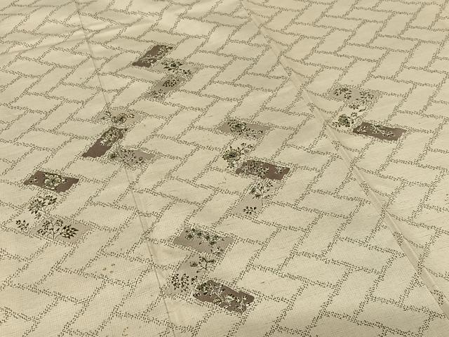 平和屋着物●上質な紬　訪問着　檜垣更紗花文　正絹　逸品　AABB6482zg