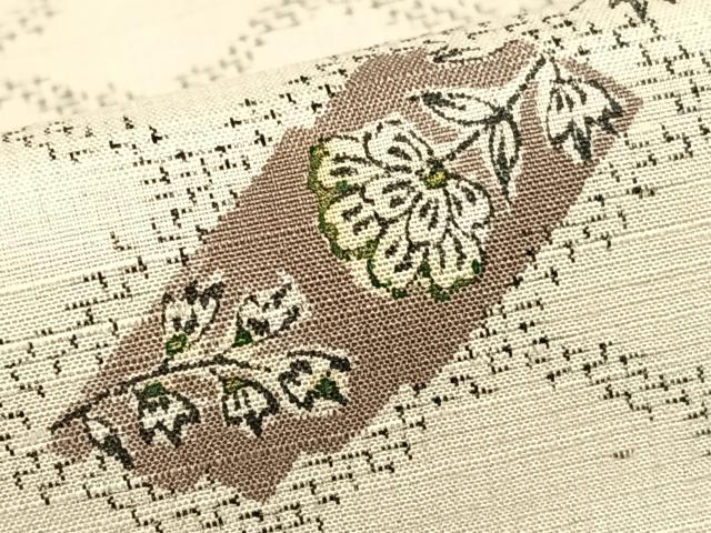 平和屋着物●上質な紬　訪問着　檜垣更紗花文　正絹　逸品　AABB6482zg