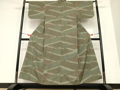 平和屋着物●上質な紬 縞 正絹 逸品 AABB6484zg