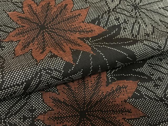 平和屋着物●本場大島紬　一元7マルキ　楓文　正絹　逸品　未使用　AABB6488zg