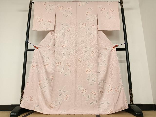 平和屋着物●上質な小紋　絞り　草木文　正絹　逸品　未使用　AABB6499zg