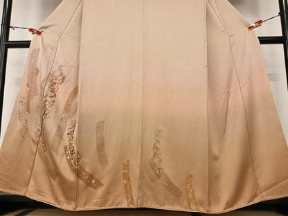平和屋着物●訪問着　刺繍　短冊花蝶文　暈し染め　金彩　正絹　逸品　AABB6500zg