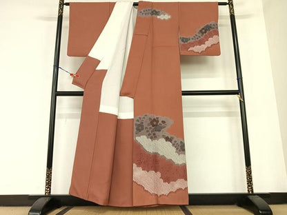 平和屋着物●訪問着 辻が花 手描き 絞り 道長文 正絹 逸品 AABB6515zg