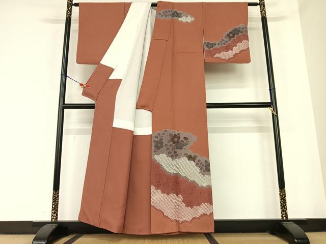 平和屋着物●訪問着 辻が花 手描き 絞り 道長文 正絹 逸品 AABB6515zg