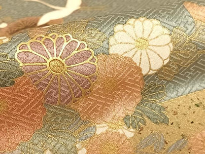 平和屋着物●豪華色留袖 作家物 飛鶴花車文 暈し染め 金彩 正絹 逸品 AABB6521zg