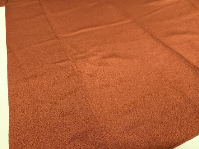 平和屋着物●上質な色無地　葡萄茶色　鬼しぼ縮緬　正絹　逸品　AABB6532zg
