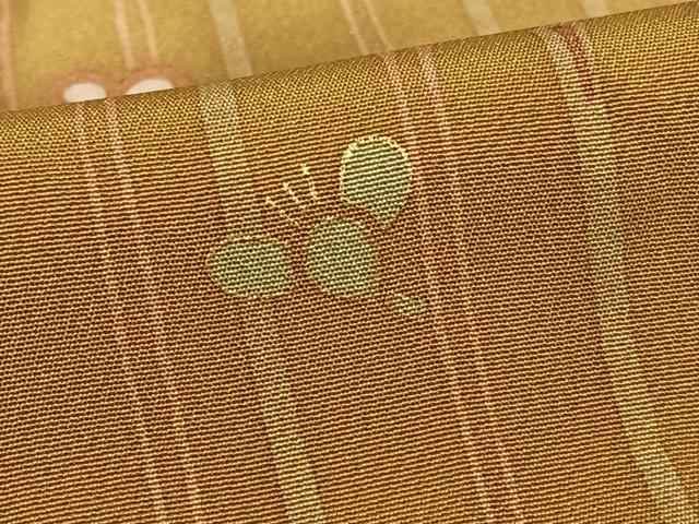 平和屋着物●上質な小紋　舞花文　竹縞　金彩　正絹　逸品　AABB6534zg