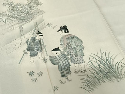 平和屋着物●訪問着 手描き 童子遊び 暈し染め 金彩 正絹 逸品 AABB6553zg