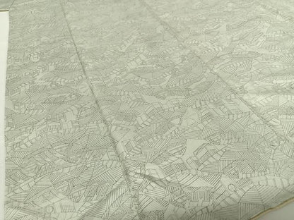 平和屋着物●上質な小紋　紬地　手描き　風景文　正絹　逸品　AABB6558zg