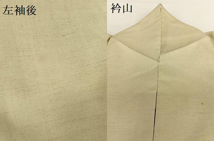 平和屋着物●訪問着　紬地　草花文　正絹　逸品　AABB6562zg