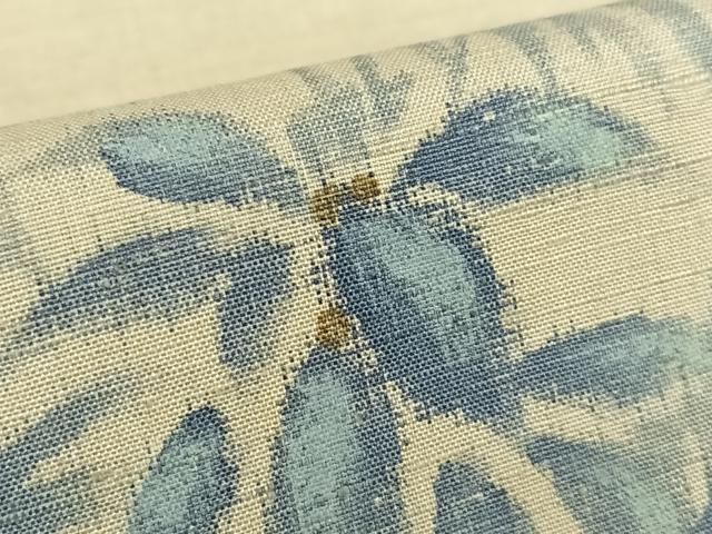 平和屋着物●訪問着　紬地　草花文　正絹　逸品　AABB6562zg