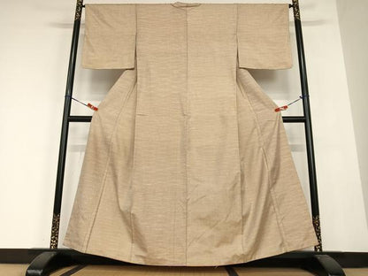 平和屋着物●本場大島紬　一元絣　横縞　正絹　逸品　AABB6564zg